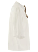 Herno Superfine Cotton Stretch T Shirt With Scarf