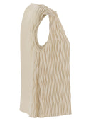 Herno Sleeveless Top With Wavy Pattern