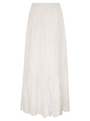 Mc2 Saint Barth Long Linen And Cotton Broderie Anglaise Skirt