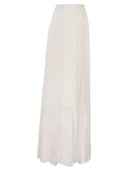 Mc2 Saint Barth Long Linen And Cotton Broderie Anglaise Skirt