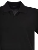 Herno Cotton Jersey Polo Shirt With Open Collar