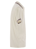 Moncler Cotton Pique Polo Shirt With Striped Hemline