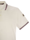 Moncler Cotton Pique Polo Shirt With Striped Hemline