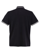 Moncler Cotton Pique Polo Shirt With Striped Hemline