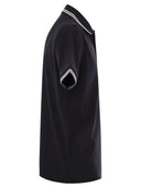 Moncler Cotton Pique Polo Shirt With Striped Hemline