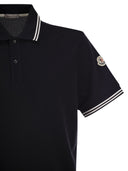 Moncler Cotton Pique Polo Shirt With Striped Hemline