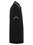 Moncler Cotton Pique Polo Shirt With Striped Hemline
