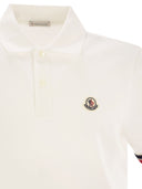 Moncler Cotton Pique Polo Shirt With Striped Hemline