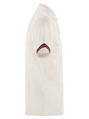 Moncler Cotton Pique Polo Shirt With Striped Hemline