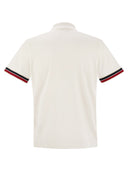 Moncler Cotton Pique Polo Shirt With Striped Hemline
