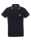 Moncler Cotton Pique Polo Shirt With Tricolor Trim