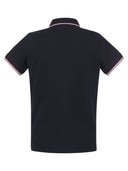 Moncler Cotton Pique Polo Shirt With Tricolor Trim