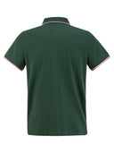 Moncler Cotton Pique Polo Shirt With Tricolor Trim