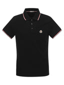 Moncler Cotton Pique Polo Shirt With Tricolor Trim