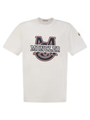 Moncler T Shirt With Cotton Varsity Logo Pattern