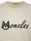 Moncler Cotton T Shirt With Embroidered Varsity Logo