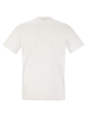 Moncler T Shirt With Faded Logo Motif In Cotton