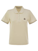 Moncler Cotton Pique Polo Shirt With Logo Patch