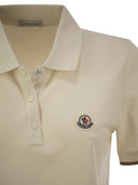 Moncler Cotton Pique Polo Shirt With Logo Patch