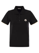 Moncler Cotton Pique Polo Shirt With Logo Patch
