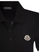 Moncler Cotton Pique Polo Shirt With Logo Patch