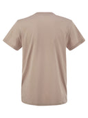 Moncler -Baumwoll -T -Shirt mit Ton auf dem Ton gestickten Logo