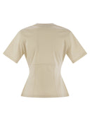T-shirt de coton Moncler avec des perles faites à la main