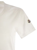 Moncler Cotton Jersey T Shirt With Logo Patch