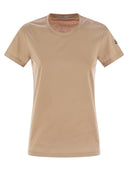 Moncler Cotton Jersey T Shirt With Logo Patch