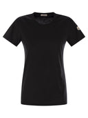 Moncler Cotton Jersey T Shirt With Logo Patch