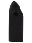 Moncler Cotton Jersey T Shirt With Logo Patch