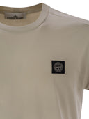 Stone Island Short Sleeved T Shirt With Compass Logo Patch