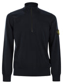 Stone Island Jumper With Short Zip And Small Lapels