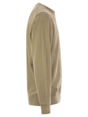 Stone Island Crew Neck Sweatshirt With Stone Island Badge