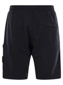 Pantaloncini di bermuda di cargo di pietra con tasche e cintura da cofano