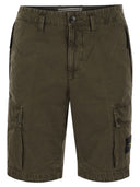 Stone Island Slim Fit Cargo Bermuda Shorts With Zip Pockets
