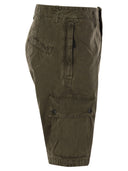 Stone Island Slim Fit Cargo Bermuda Shorts With Zip Pockets
