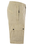 Stone Island Slim Fit Cargo Bermuda Shorts mit Reißverschlüssen