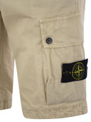 Stone Island Slim Fit Cargo Bermuda Shorts mit Reißverschlüssen