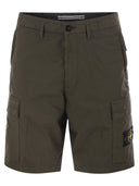 Stone Island Stretch Cotton Canvas Bermuda Shorts