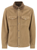 Moncler Shacket With Teddy Effect Ribbed Velvet Trim