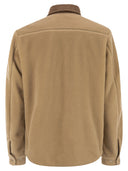 Moncler Shacket With Teddy Effect Ribbed Velvet Trim