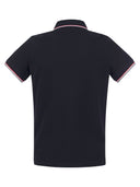 Moncler Cotton Pique Polo Shirt With Tricolor Trim