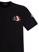 Moncler Cotton T Shirt With Embroidered Tricolour Logo