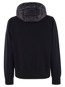 Sudadera de lana acolchada de Moncler con capucha y cremallera