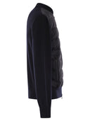 Moncler gepolsterte Woll -Strickjacke mit Reißverschluss