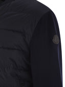 Moncler gepolsterte Woll -Strickjacke mit Reißverschluss