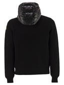Moncler Wool Lined Hooded Zip Up Sweatshirt