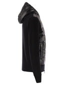 Moncler Wool Lined Hooded Zip Up Sweatshirt