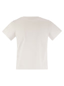 Moncler Cotton T Shirt With Embroidered Cursive Logo